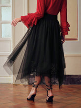 MOTF MESH CHAIN WAIST FLARE SKIRT